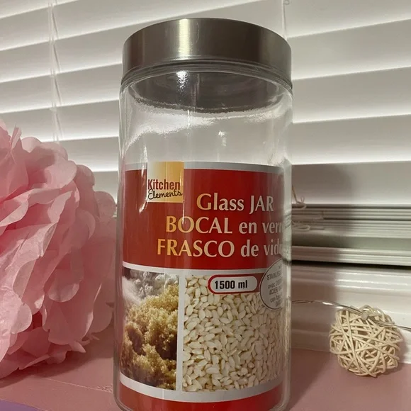 4 Kitchen Elements Containers Silver Glassware - Picture 3 of 6